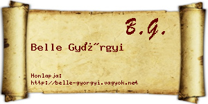 Belle Györgyi névjegykártya